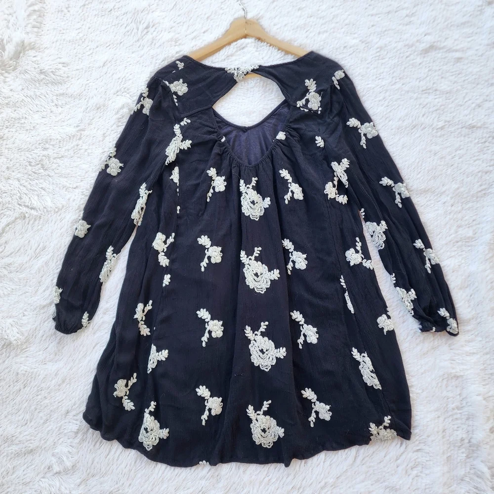 Free People Emma Emboidered Floral‎ Mini Dress
